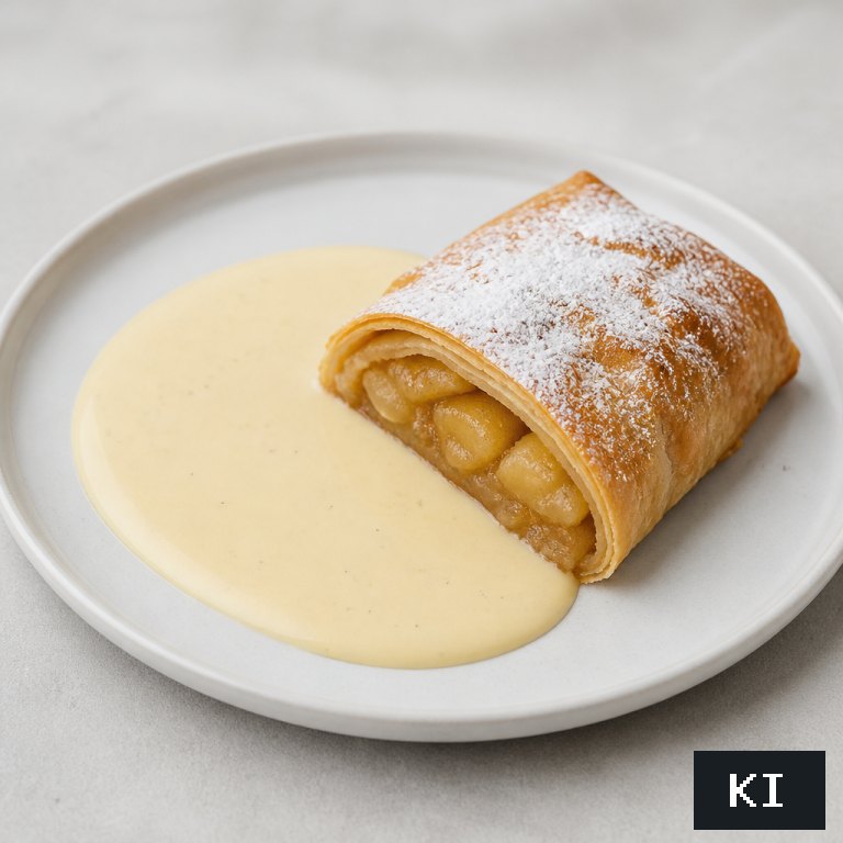 Apfelstrudel mit Vanillesauce